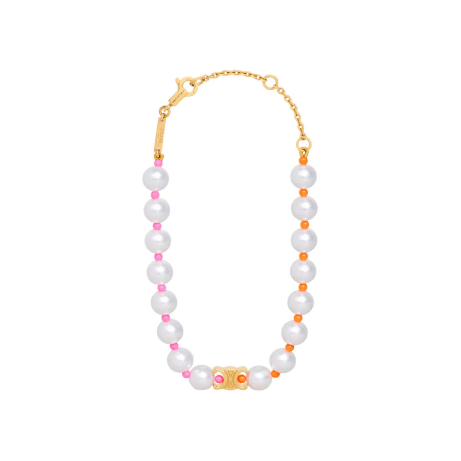 Celine Plage Pearl Bracelet In Brass With Gold Finish And Resin Pearls | Jomashop.com & JomaDeals.com