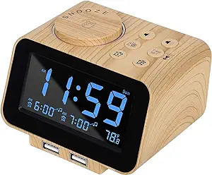 USCCE Digital Alarm Clock Radio - 0-100% Dimmer, Dual Alarm with Weekday/Weekend Mode, 6 Sounds A... | Amazon (US)