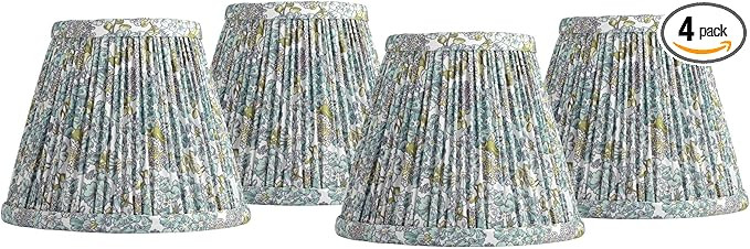 3 1/2" Top x 6" Bottom x 5" High x 5" Slant Print Lamp Shade Replacement Set of 4 Small Blue Gree... | Amazon (US)