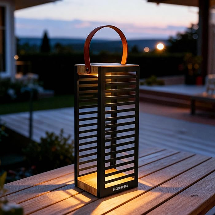 Solar Lantern with Handle - Outdoor Metal Solar Light (7.87\u00d719.69"), Waterproof & Rustproof,... | Amazon (US)
