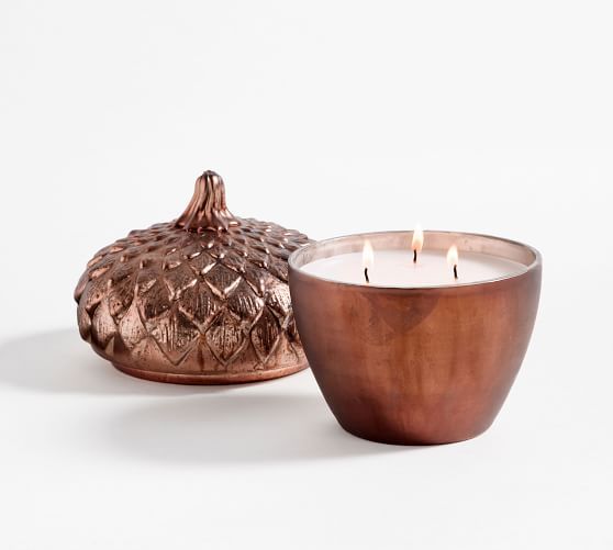 Acorn Lidded Scented Glass Candles - Harvest Spice | Pottery Barn (US)