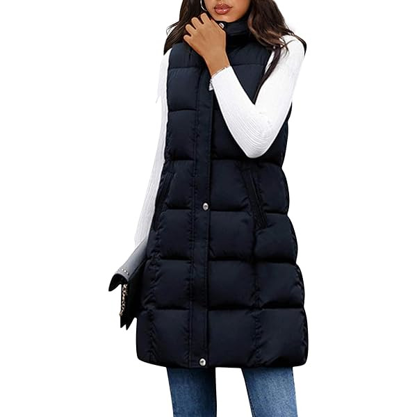 Tanming Women's Long Puffer Vest Casual Sleeveless Puffy Jacket with Removable Hood | Amazon (US)
