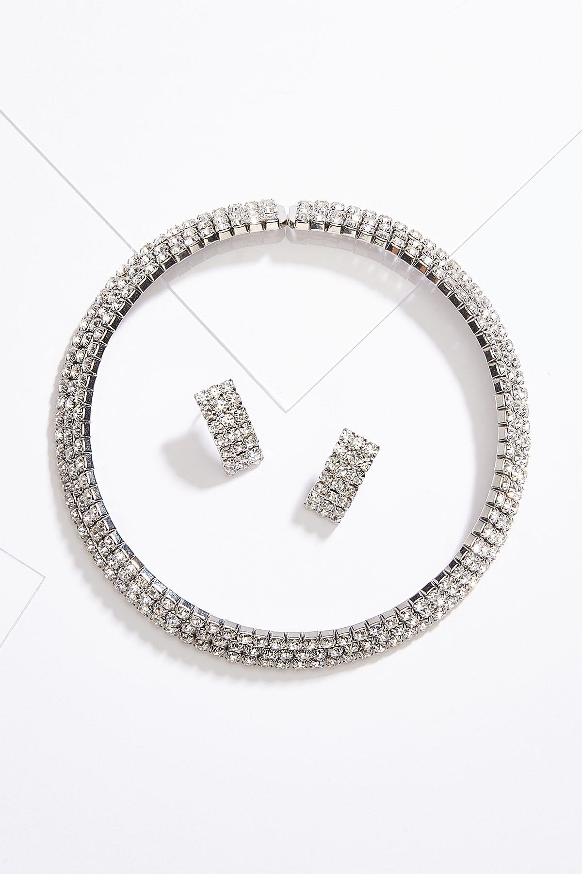 Rhinestone Bracelet Earring Set | Cato Fashions