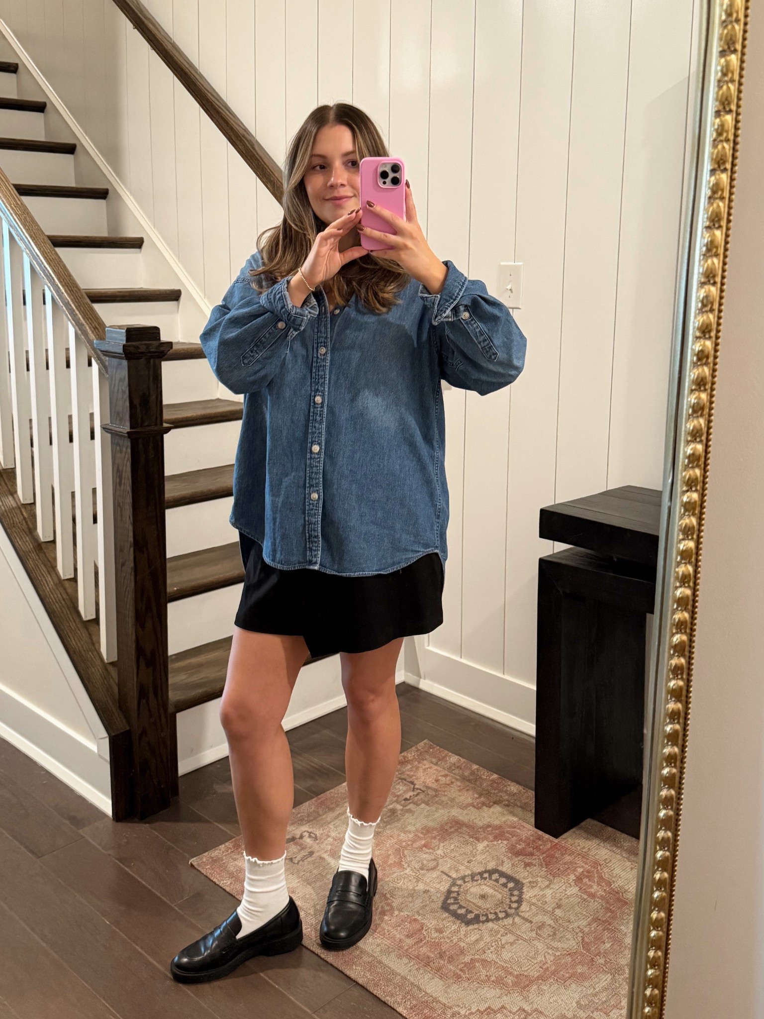 Small in the shirt— color is “5 Yrs Kiss N Tell B", medium skirt! 