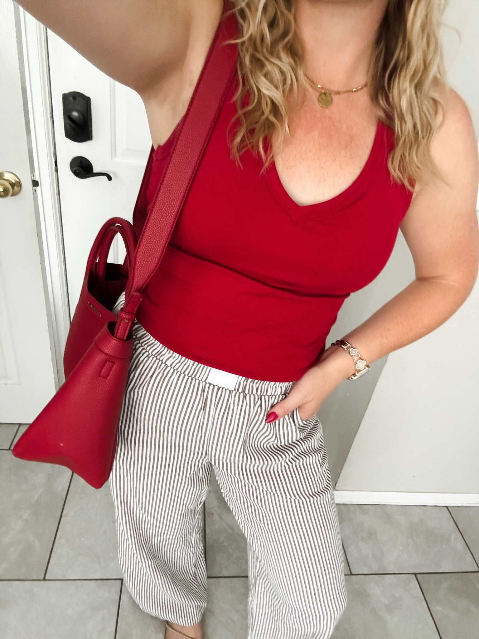 Outfits to wear in August — red tank top with built in bra, striped pants, red purse and sandals 





Amazon outfits, fall outfit inspo, outfit ideas, casual outfits amazon, amazon outfits every day, outfit ideas 2026, fall outfits, fall outfits Amazon, midsize fall outfit inspo, petite outfits for fall, Amazon fall fashion, casual fall style, trending fall fashion, early fall outfit

#LTKootd #LTKSaleAlert #LTKPetite