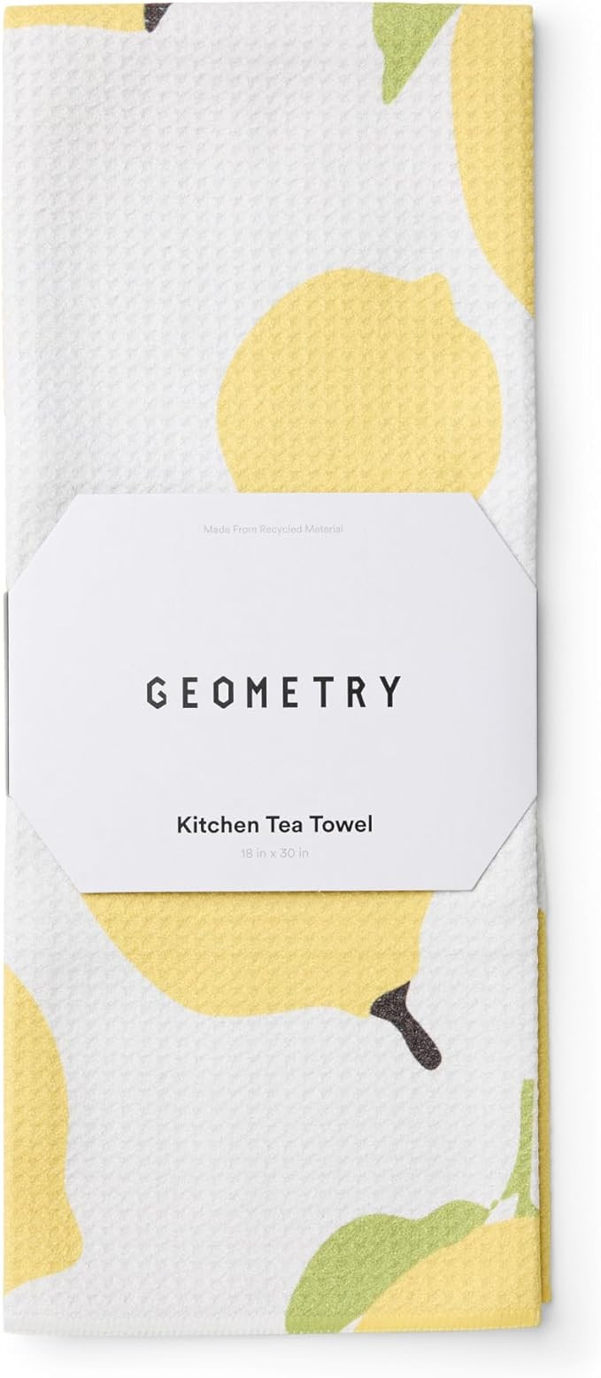 GEOMETRY Kitchen Tea Towels - Quick Dry Microfiber Dish Towels for Kitchen Sunny Lemons, 18" x 30... | Amazon (US)