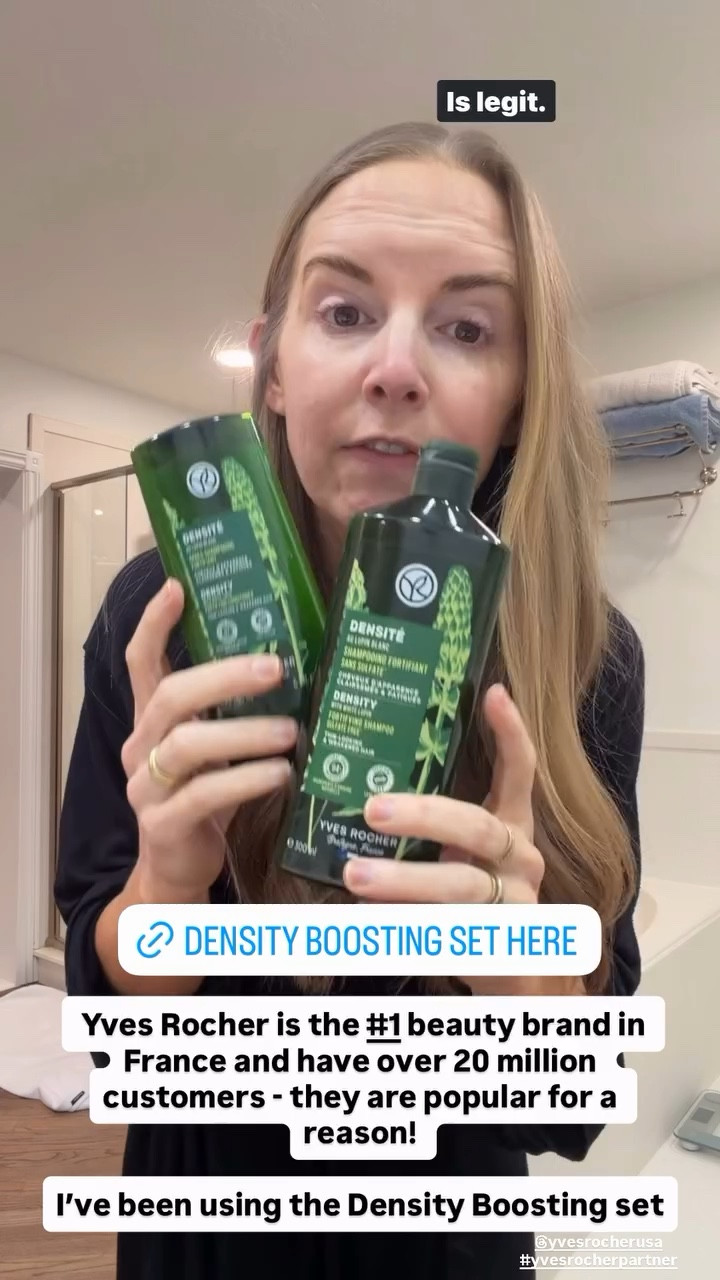 @yvesrocherusa  #yvesrocherpartner  @humanz

It’s the #1 beauty brand in France and I’ve really been loving this Density Boosting set. (Because I have fine hair and not a lot of it!)

#LTKBeauty #LTKOver40