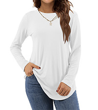 Amoretu Women's Long Sleeve Tunic Tops Casual Crew Neck Loose Shirts for Leggings | Amazon (US)