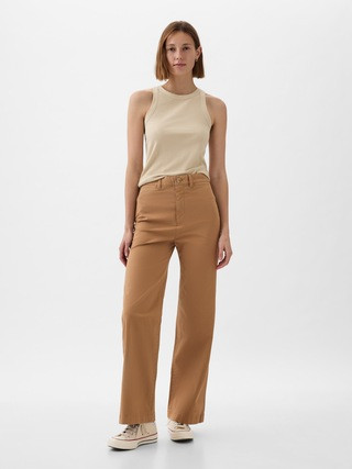 High Stride Wide-Leg Ankle Khakis | Gap (US)