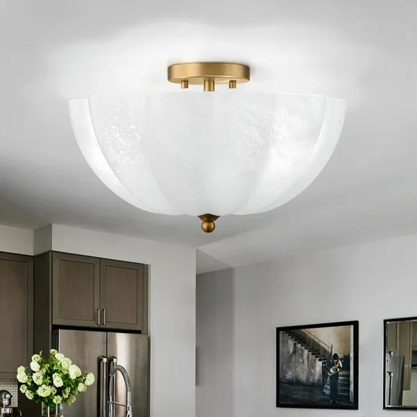 3-light Glass Semi Flush Mount | Wayfair North America