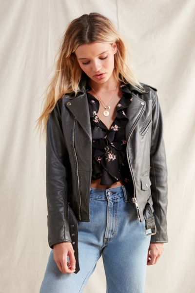 PeleCheCoco Leather Moto Jacket - Grey XS at Urban Outfitters | Urban Outfitters (US and RoW)