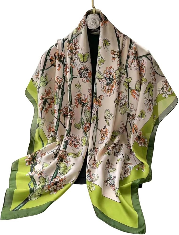 XL 43 Inch Extra Large Square Scarf Fashion Scarves Silk Feeling Hair Scarf Wrapping Scarfs Night... | Amazon (US)