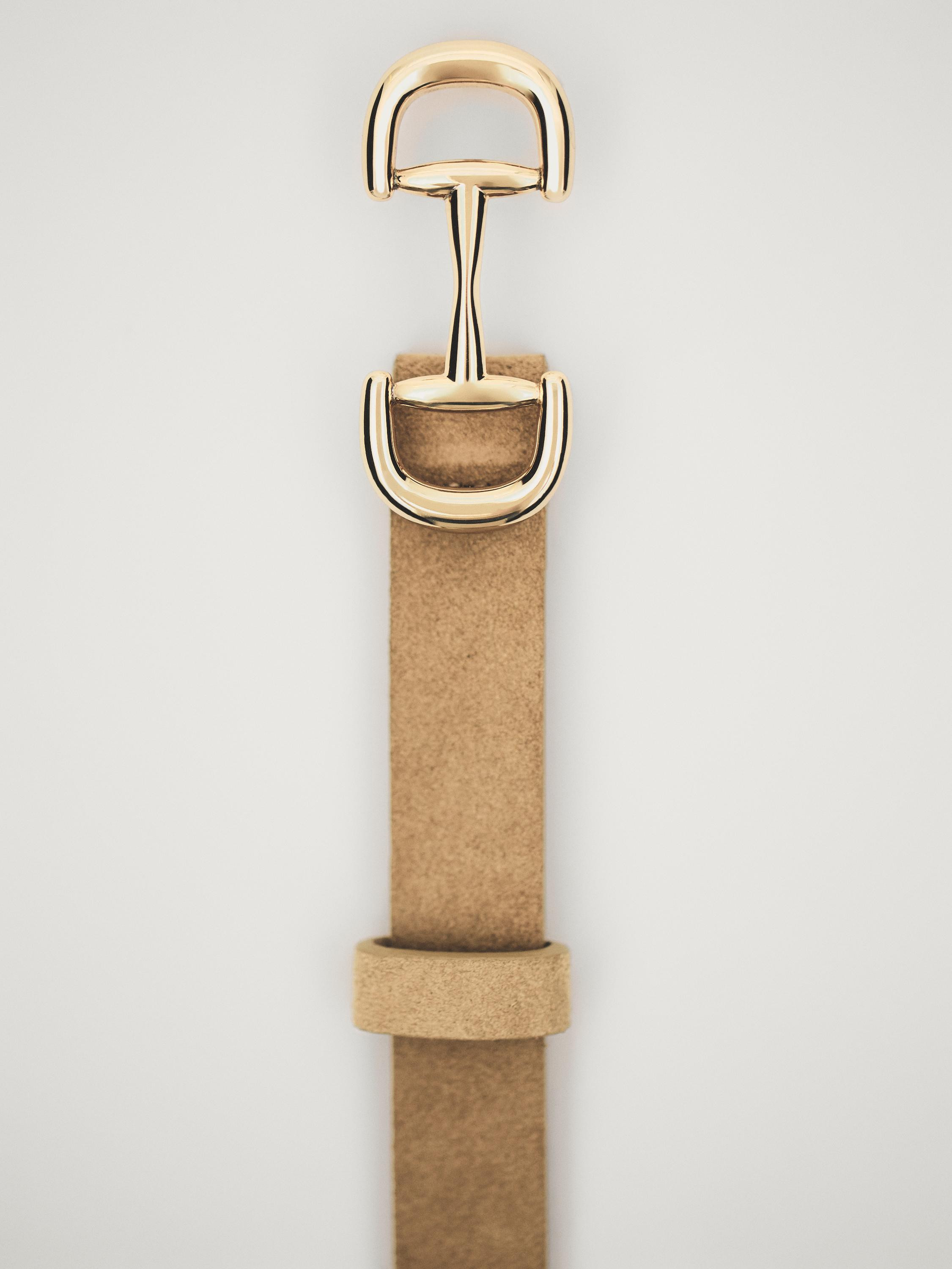 Split leather belt with buckle | Massimo Dutti UK