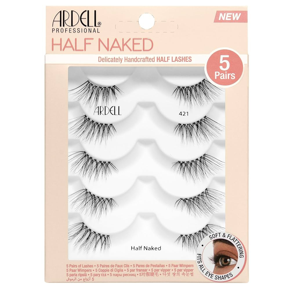 Ardell Naked Half Lashes 421 - Delicately Handcrafted Cat Eye False Eyelashes, 5-Pairs, 1-Pack | Amazon (US)