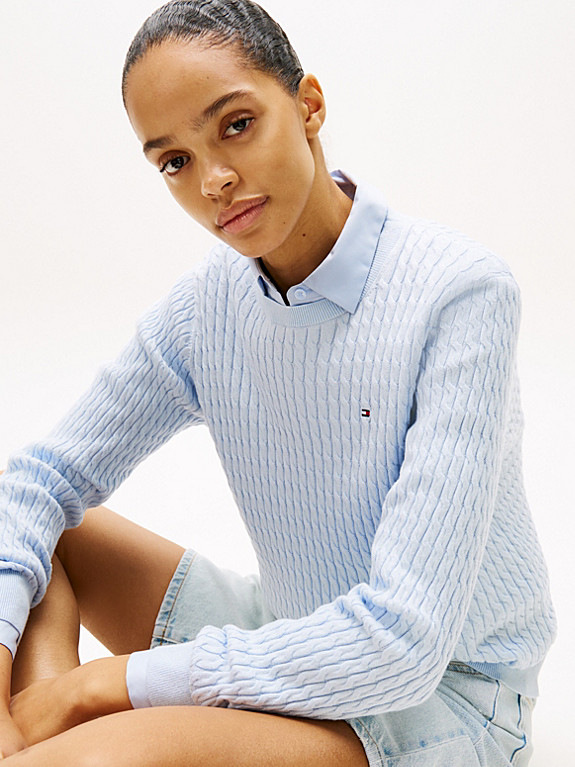 Cable Knit Crew Neck Jumper | Tommy Hilfiger UK