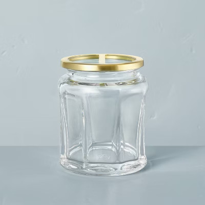Sculpted Glass Toothbrush Holder Clear/Brass - Hearth & Hand™ with Magnolia | Target