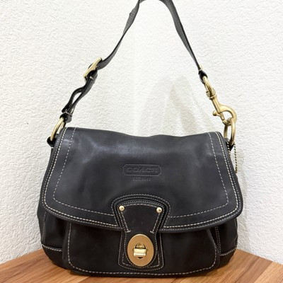 Vintage COACH F12854 Legacy Ali 65th Anniv Ed Black Leather Hobo Shoulder Bag | eBay US