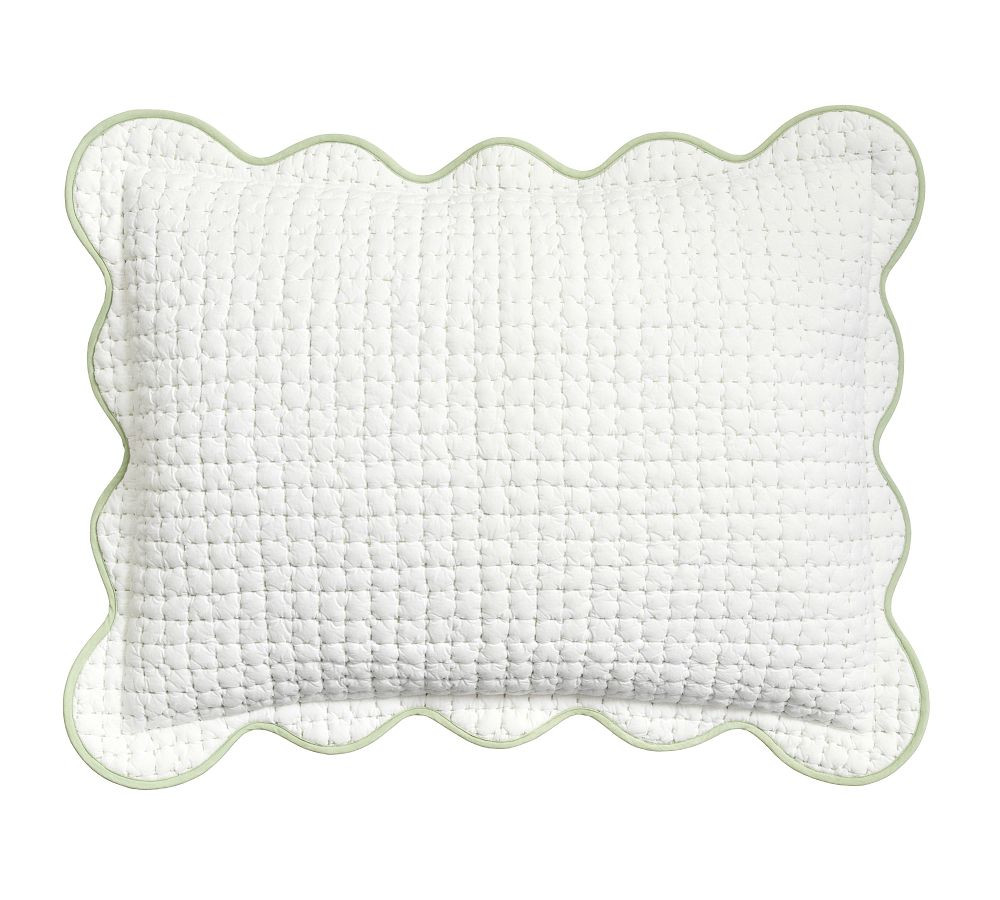 Julia Berolzheimer Beau Scalloped Pickstitch Cotton Quilted Sham | Pottery Barn (US)
