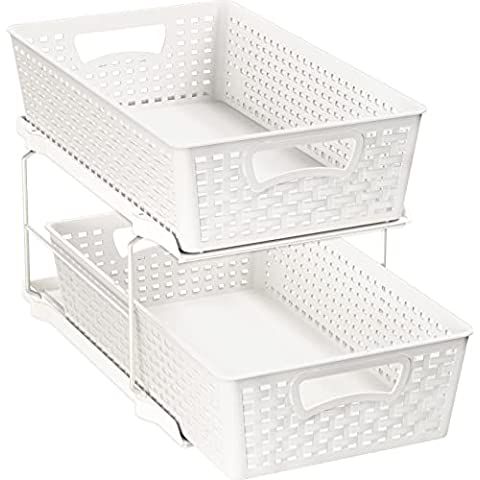Mind Reader Cabinet, Mesh Storage Baskets Organizer, Home, Office, Kitchen, Bathroom, One Size, W... | Amazon (US)