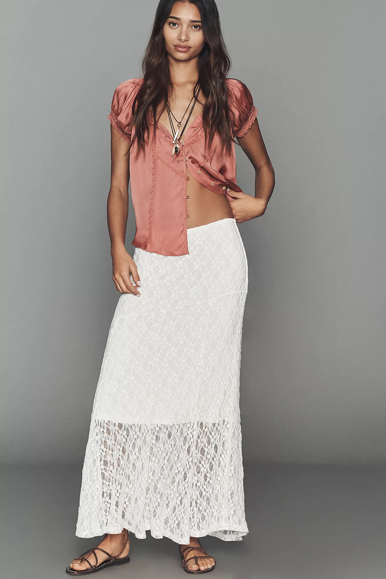 By Anthropologie Lace Pull-On Skirt | Anthropologie (US)