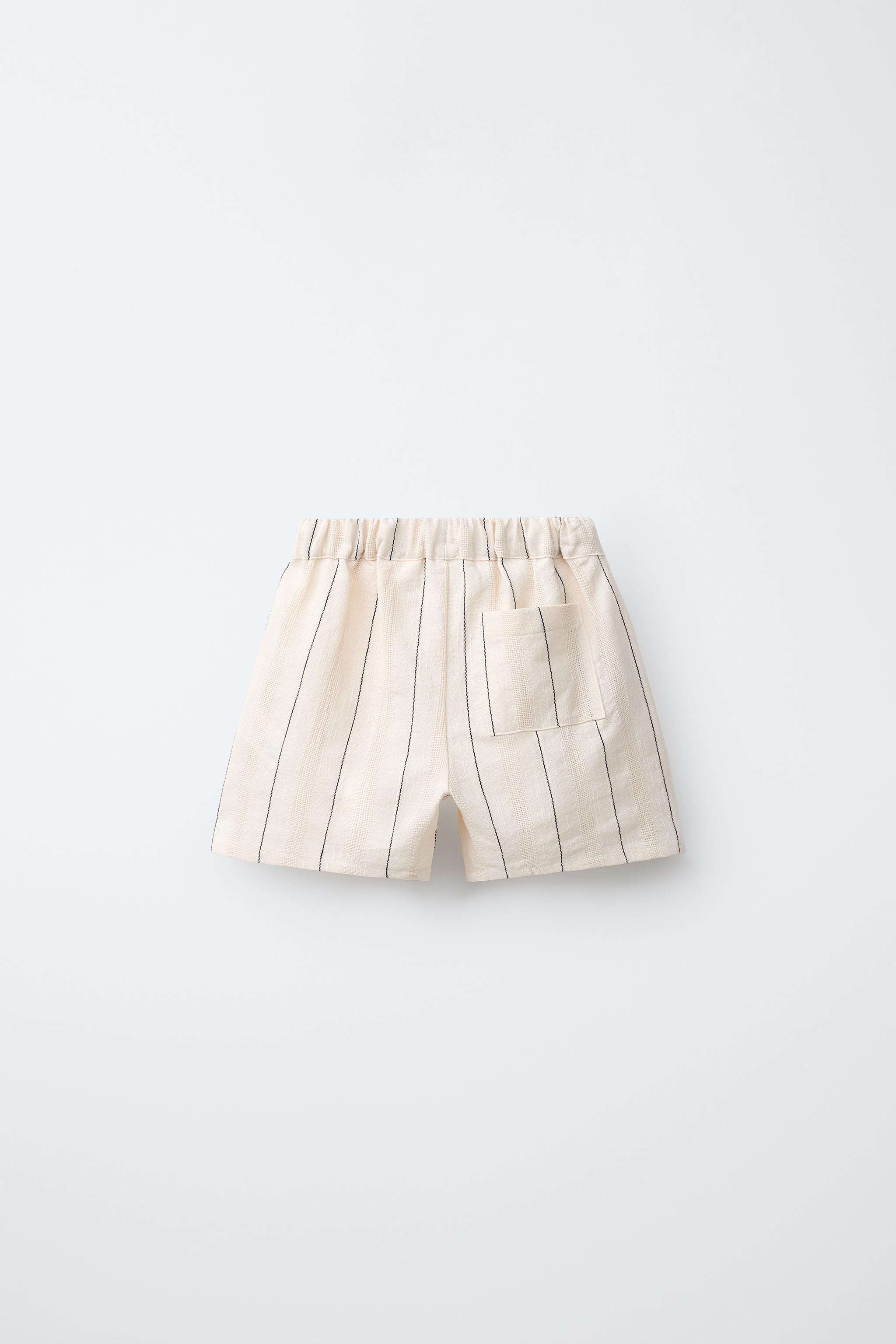 TEXTURED STRIPED SHORTS | Zara US