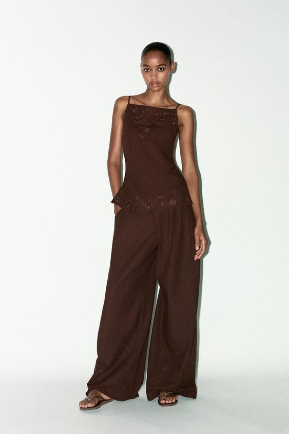 EMBROIDERED TROUSERS | Zara UK