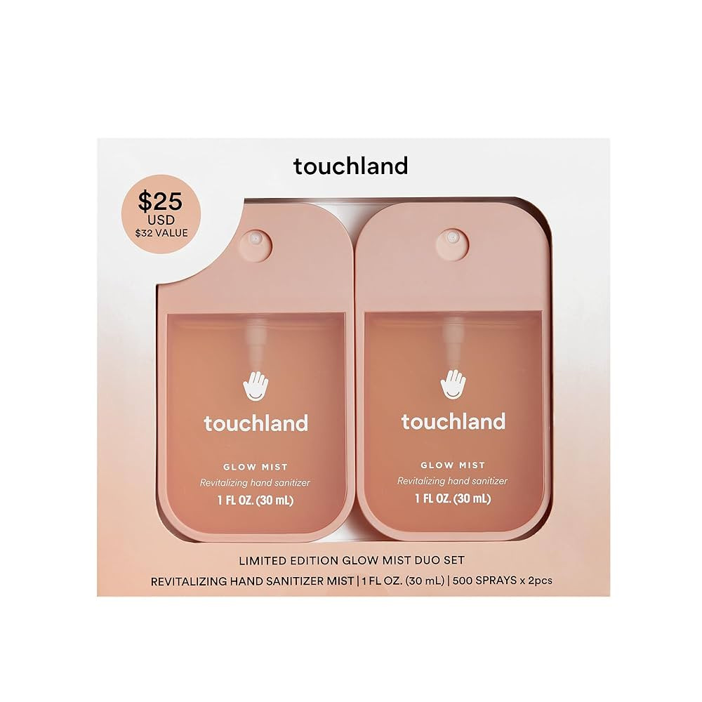 Touchland Limited Edition Glow Mist Duo Set, Revitalizing Hand Sanitizer Spray, Rosewater scented... | Amazon (US)