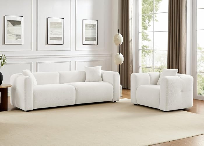 VANOMi Living Room Furniture Sets Include 95" Sofa & 42" Armchairs, Boucle Upholstered Oversized ... | Amazon (US)