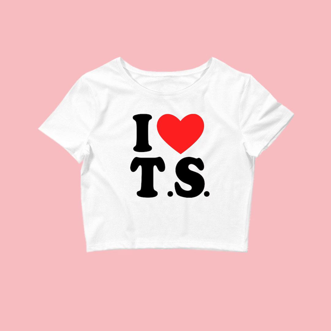 I Love T.S. Baby Tee, Graphic Shirt for Women,  Y2K Style Crop Top, Funny Humor Retro Tees | Etsy (US)