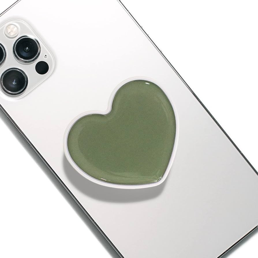 DALSTONE Cute Solid Color Heart Shape Collapsible Expandable Multi Functional Mobile Phone Grip & Kicktand (Jade green) | Amazon (US)
