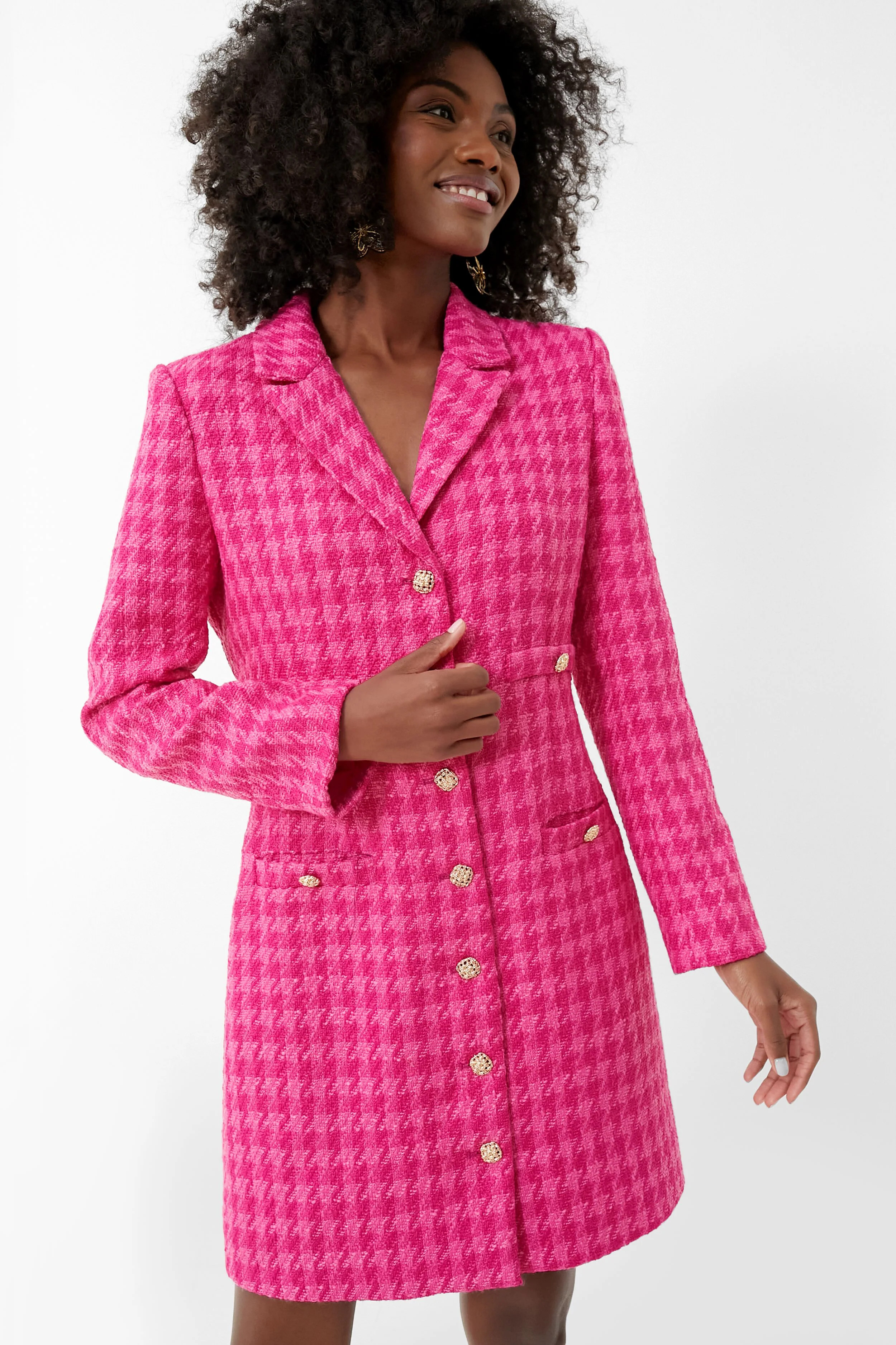 Magenta Tweed Stacie Dress | Tuckernuck (US)