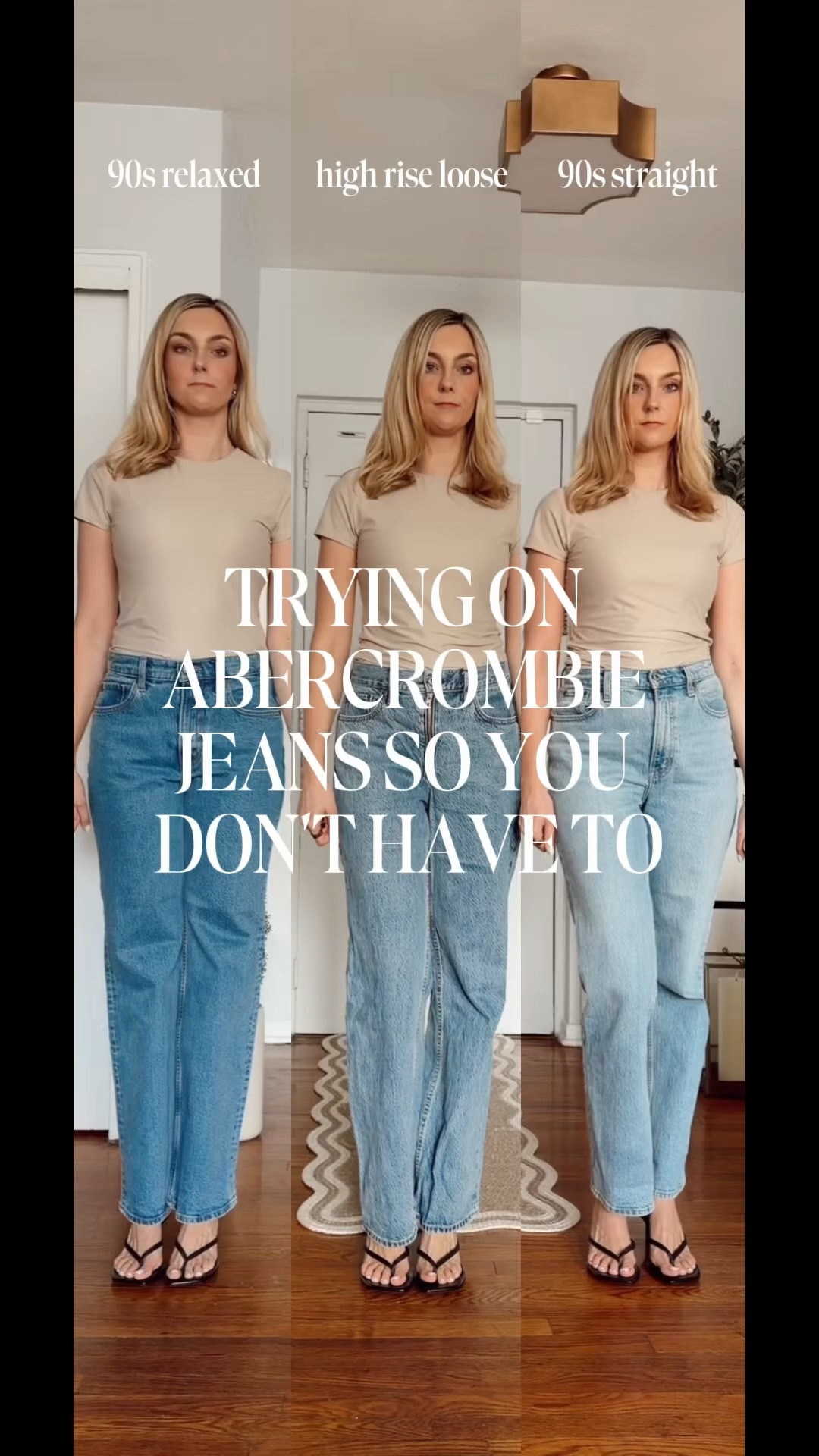 Save this for later! Trying the most iconic @abercrombie  jeans so you don’t have to 👖
I tried three of their most popular styles and honestly… They all have a different fit, but each one is so good depending on the vibe you want.
Left: 90s Relaxed
Middle: High Rise Loose
Right: 90s Straight

I went with regular length in all of them & size 26 

Abercrombie jeans • denim try on • jeans outfit • jeans review • denim guide

#LTKootd #LTKgrwm #LTKdayinmylife