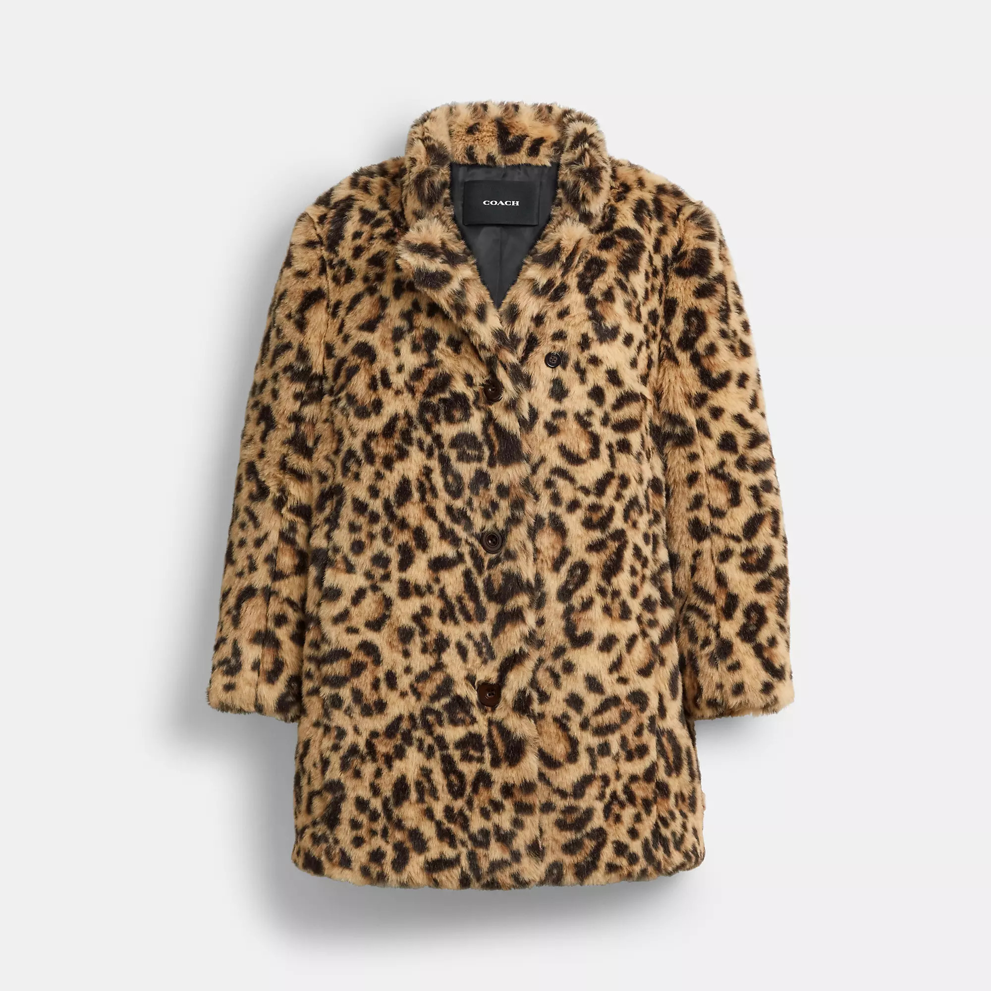 Leopard Print Faux Fur Coat In Recycled Polyester | Coach (US)
