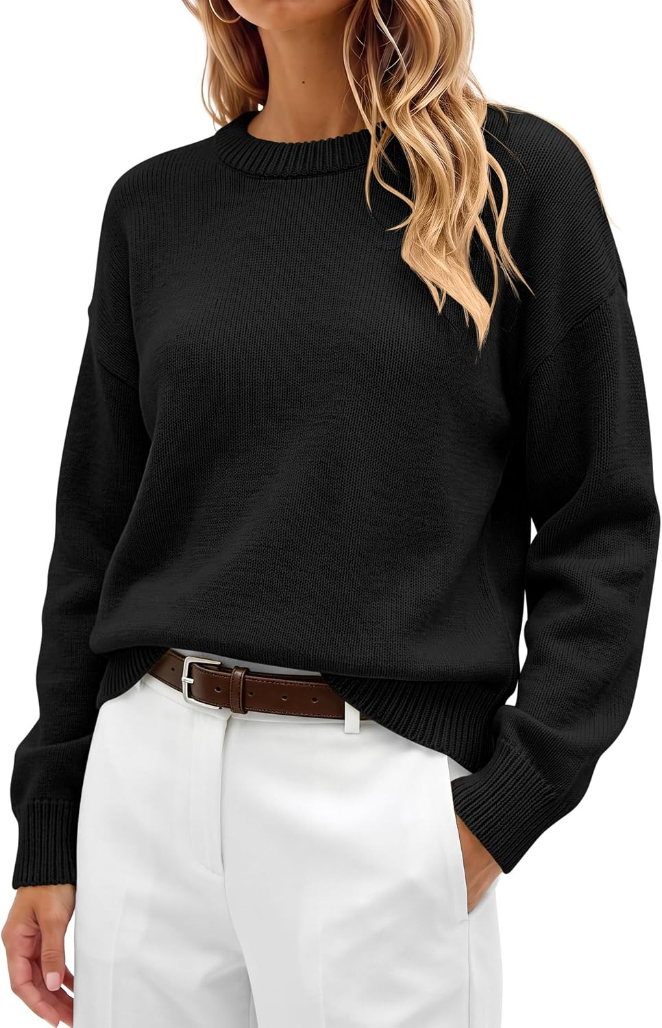 ANRABESS Oversized Sweaters for Women Fall Wool Blend Pullover | Amazon (US)