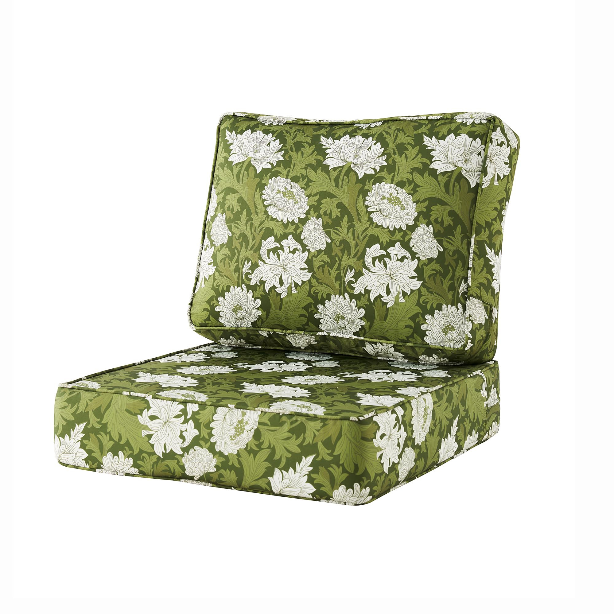 ARTPLAN Deep Seat Outdoor Patio Chair Cushions,2-Piece Seat and Back Cushion Set 24x24x6 and 18x2... | Amazon (US)