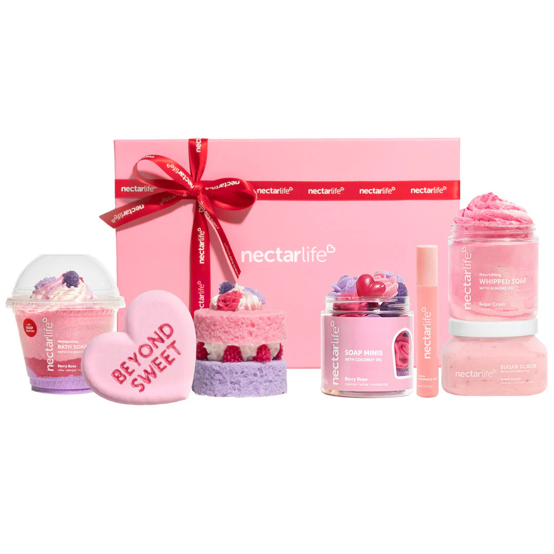 Berry Rose Glow In Love Gift Set | Nectar Bath Treats