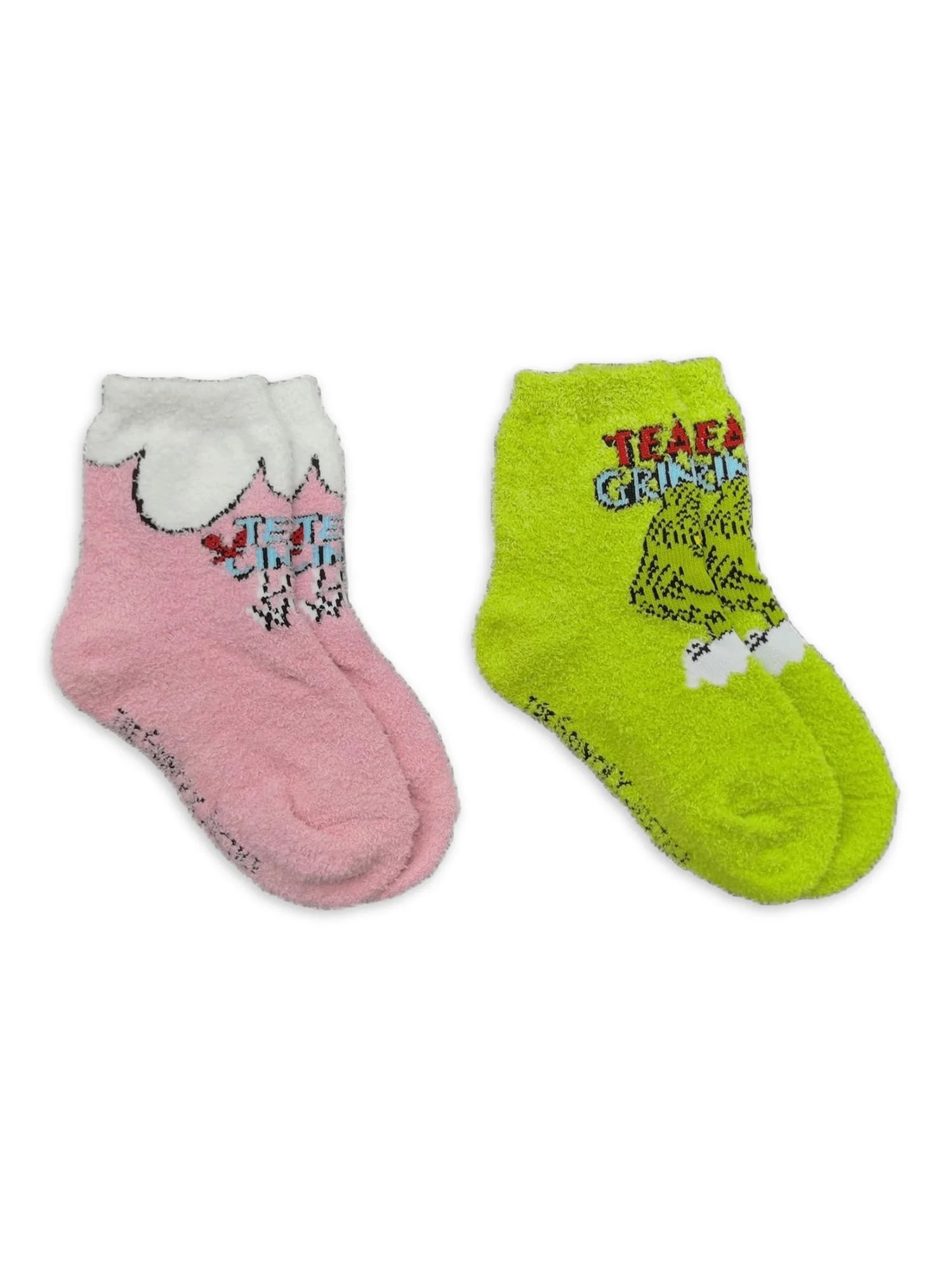 Grinch x Justice Girl's Cozy Socks, 2-Pack, Sizes S/M & M/L | Walmart (US)