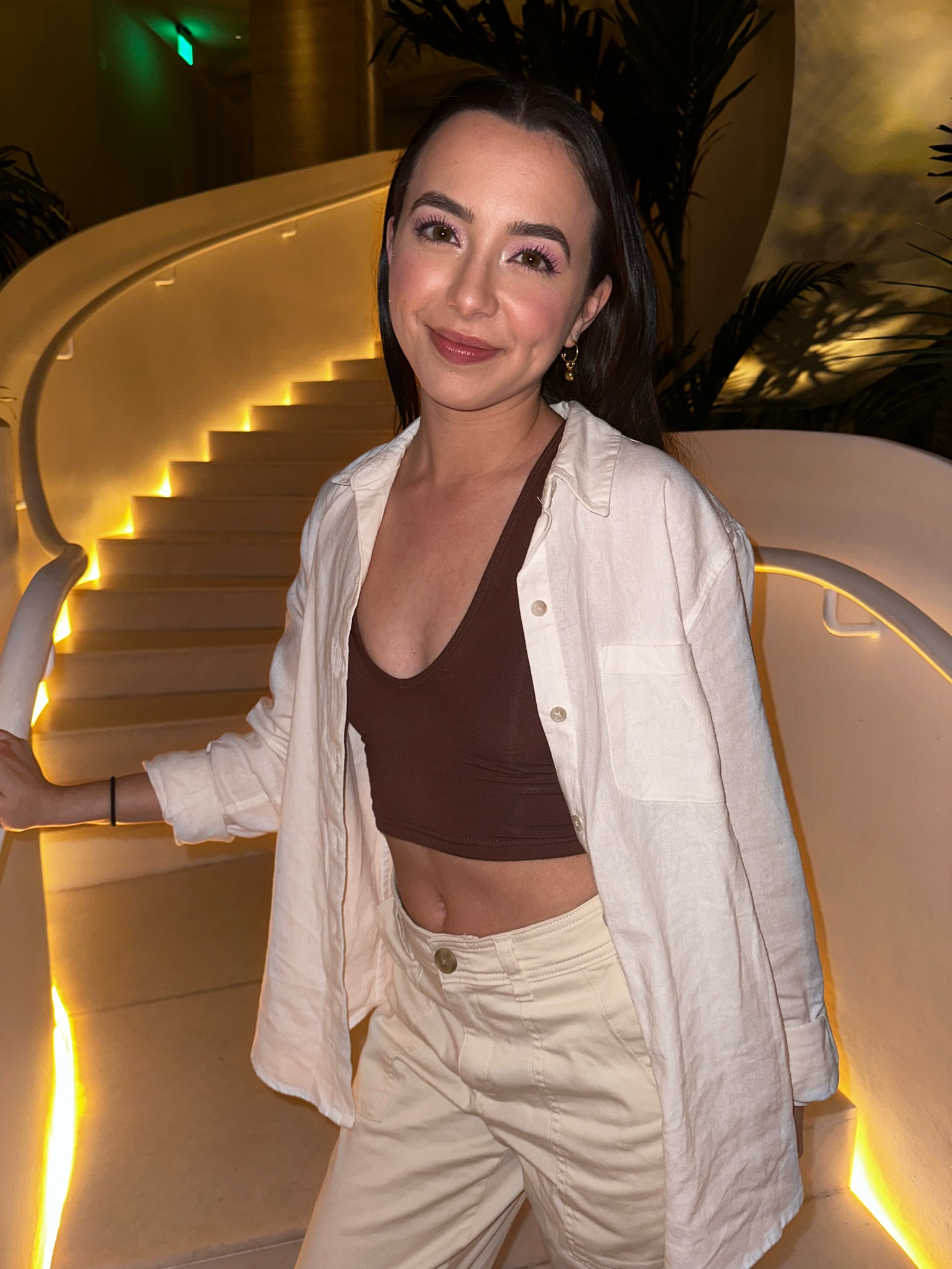 Comfy night out outfit in Florida with a fun purple eyeshadow look!  

#LTKtravel #LTKstyletip #LTKbeauty