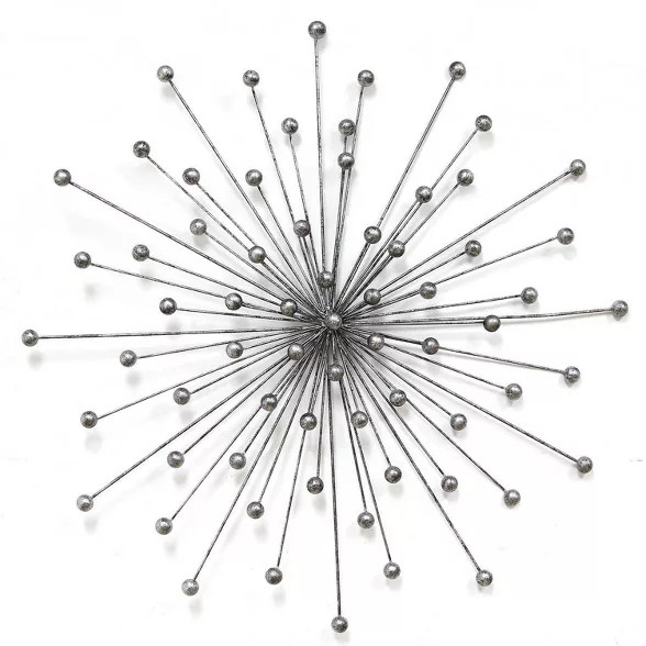 27.98" x 27.98" Silver Burst Wall Decor Silver - Stratton Home Décor | Target