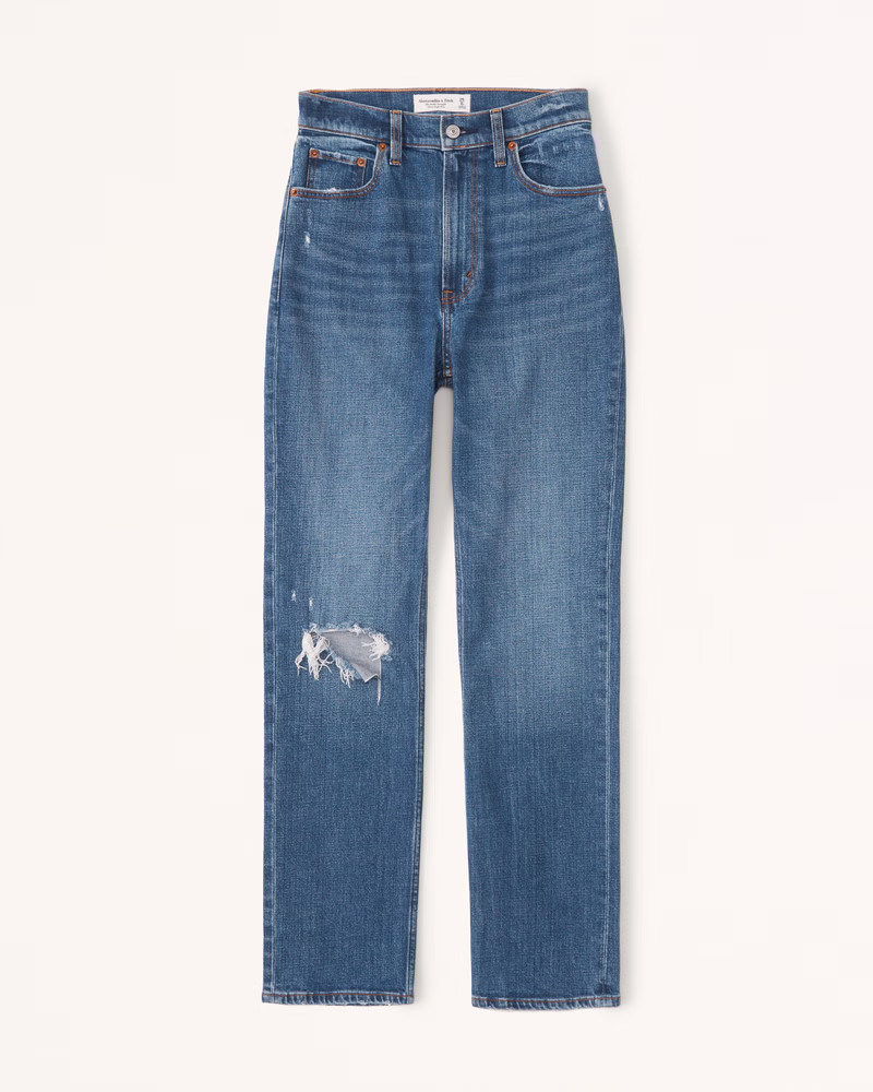 Ultra High Rise Ankle Straight Jean | Abercrombie & Fitch (US)