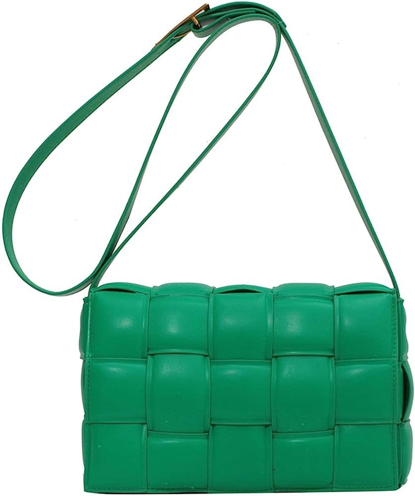 Drupany Woven Padded Cassette Crossbody Bags for Women, Small Leather Shoulder Bag Trendy Handbag... | Amazon (US)