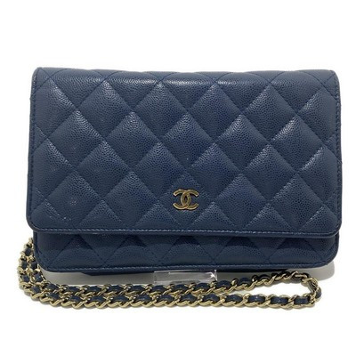 Auth CHANEL Matelasse A33814 Navy Caviar Skin Other Style Wallet Gold hardware  | eBay | eBay US