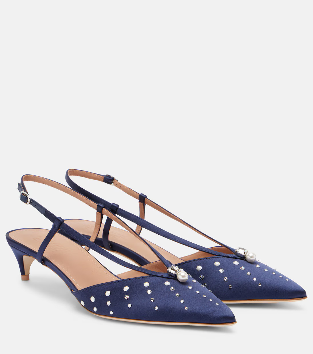 Moore 40 embellished satin slingback pumps | Mytheresa (INTL)