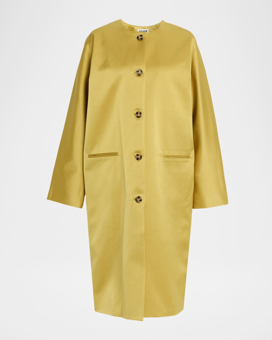 Liz Duchess Satin Overcoat | Neiman Marcus