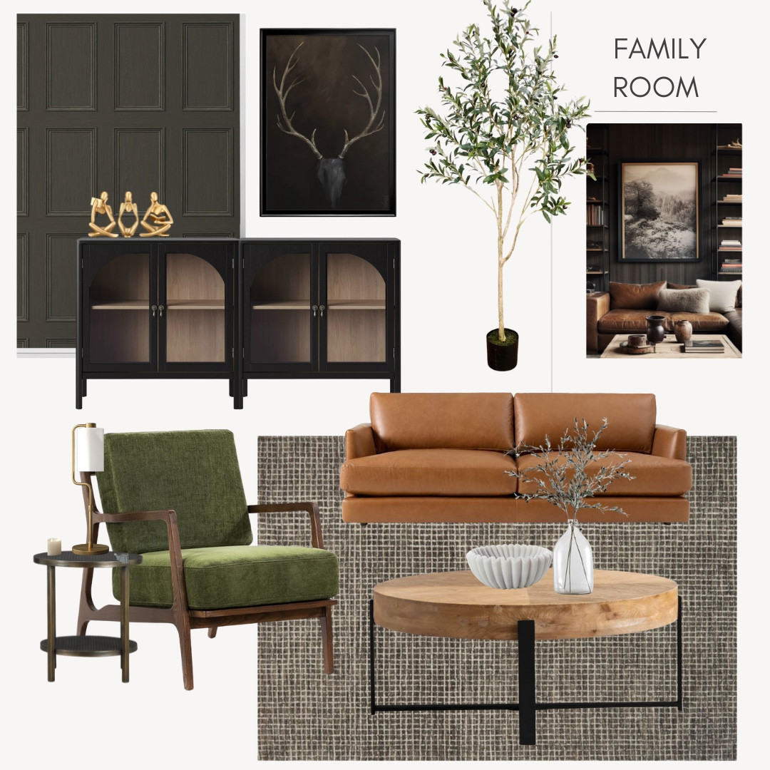 Moody and masculine with a touch of greens. Use wallpaper or board and batten on a wall to bring more personality to your space. 

#LTKMens #LTKFindsUnder100 #LTKHome