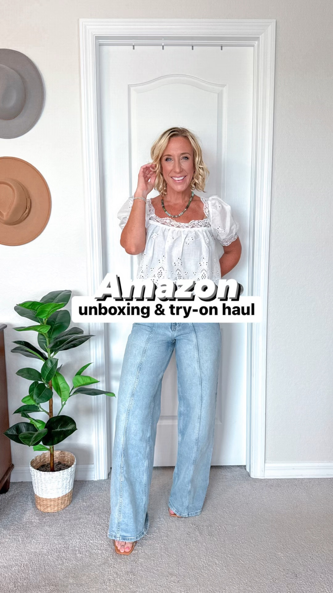 Amazon unboxing:
1. Lace top - size small.
• jeans - size 25.
2. Lace bodysuit - size medium (I suggest sizing up).
3. Satin slip skirt - size small.
• tan tank - size small.
4. Satin full skirt - size small.
5. Sleeveless sweater dress - size small.
6. Striped shirt dress - size small.
7. Pleated shorts - size small.
• white t-shirt - size small. 

#LTKStyleTip #LTKSeasonal #LTKFindsUnder50