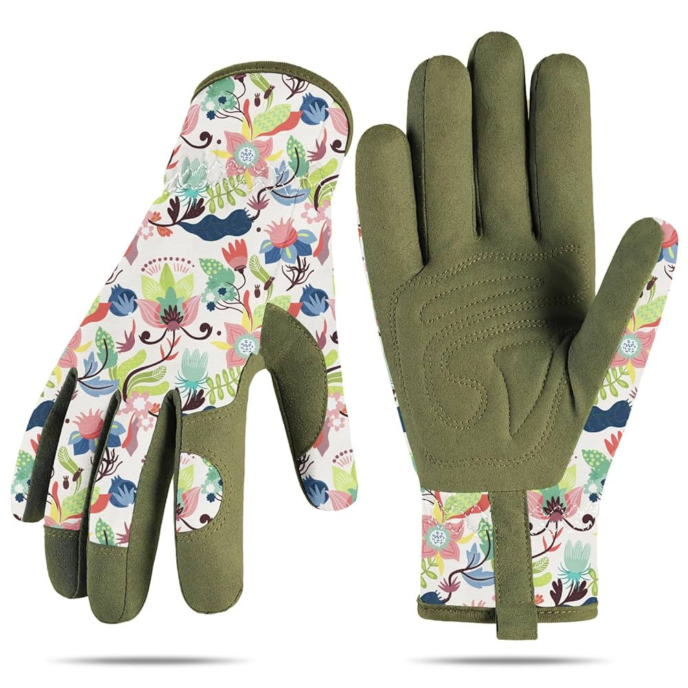 Womens Gardening Gloves, Breathable Leather Thorn Proof Garden Gloves with Grip, Puncture-Resista... | Amazon (US)