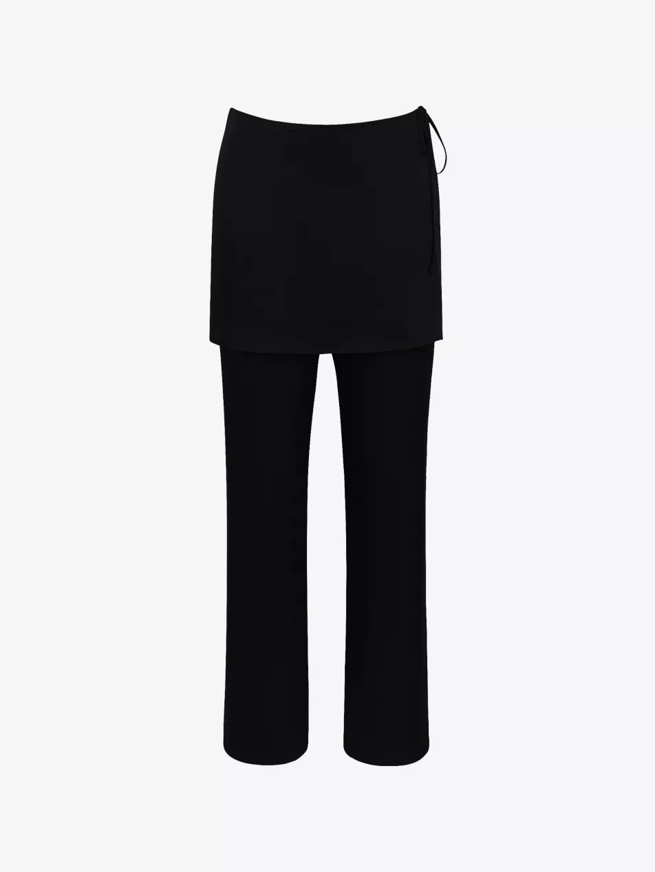 Leona Sateen Trousers with Over-Skirt | Selfridges