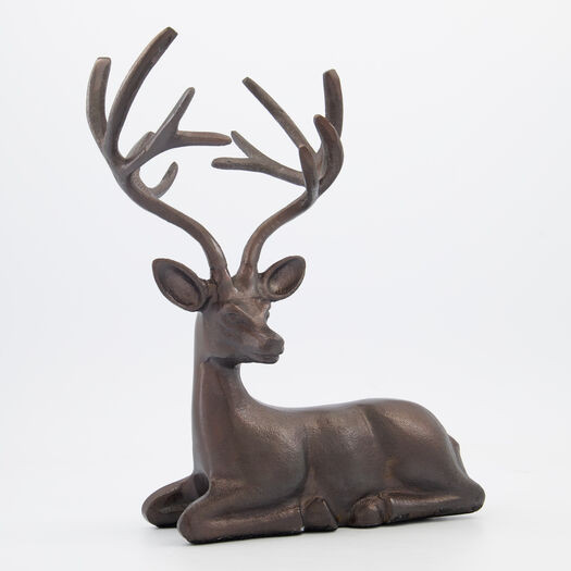 Bronze Reindeer Ornament 30x27cm | TK Maxx