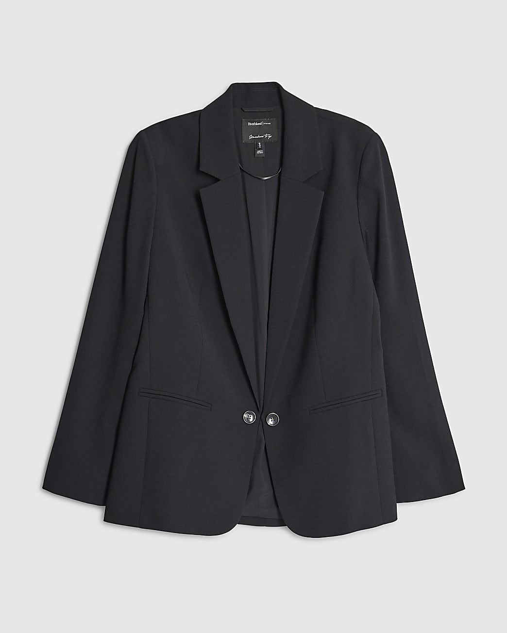 Black Edge To Edge Blazer | River Island UK & IE